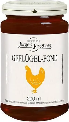 A jar of Geflügel-Fond (chicken stock) from Jürgen Langbein.
