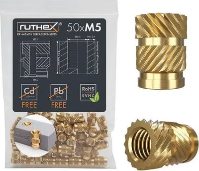 Produktbild von Ruthex M5 Gewindeeinsätze RX-M5x9.5 – 50 Stück