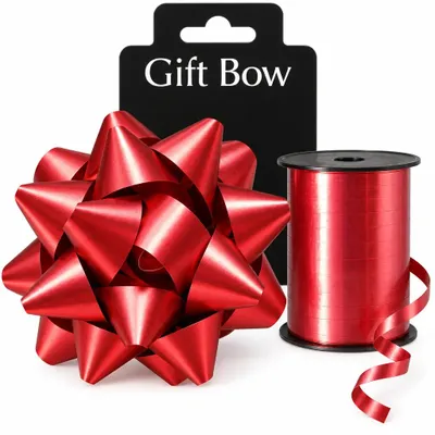 Produktbild von Geschenkband Schleifen Set Geschenkverpackung Rot selbstklebende Schleife 10 cm Geschenkdeko Weihnachten