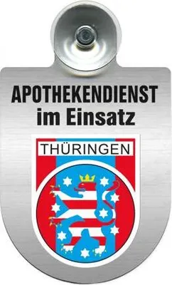 Produktbild von Einsatzschild Windschutzscheibe incl. Saugnapf - Apothekendienst im Einsatz - 309397 -  Regionen nach Wahl Color - Region Thüringen