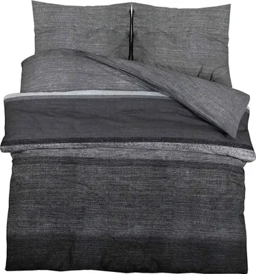 Produktbild von vidaXL Bettwäsche-Set Dunkelgrau 140x200 cm Baumwolle