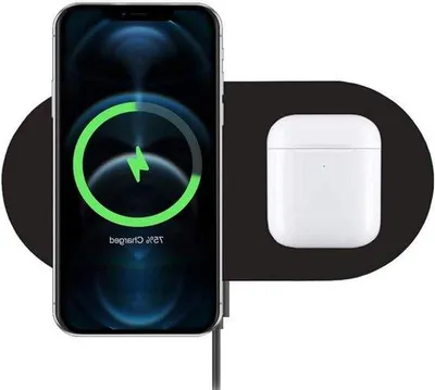 Zdjęcie produktu dla Podwójna stacja ładująca do iPhone'a i smartfonów – kompatybilna – bez zasilania