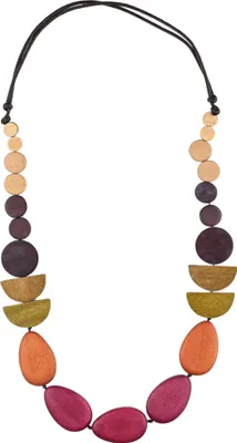 Produktbild von Lange Kette Pauline mit verschiedenen Holzperlen von collezione alessandro