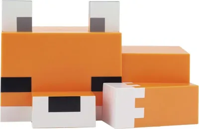 A stylized, blocky representation of a fox, likely from a video game, presented against a white background.