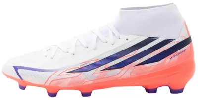 Imagen del producto de Botas de fútbol Adidas F50 Hyperfast League Mid FG "Ftwr White/Solar Purple/Solar Turbo" para Unisex