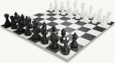 Produktbild von Ubergames - XL-Schachspiel für Draußen/Garten - Bis zu 30 cm hoch - Inklusive Nylonmatte