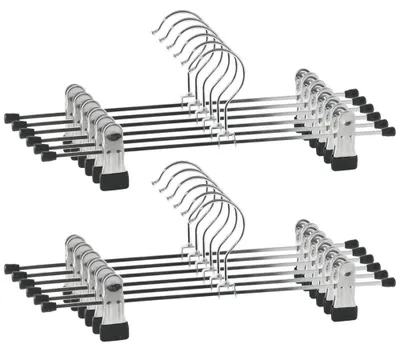Produktbild von Orion | Hosenbügel 12er Set - 30 cm - Metall mit Verstellbaren Clips - Silber
