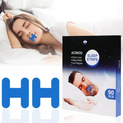 Obrázok produktu pre Zníženie chrápania - páska do úst pre lepší spánok, 90 kusov