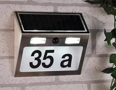 Zdjęcie produktu dla Numer domu HI podświetlany diodami LED srebrny
