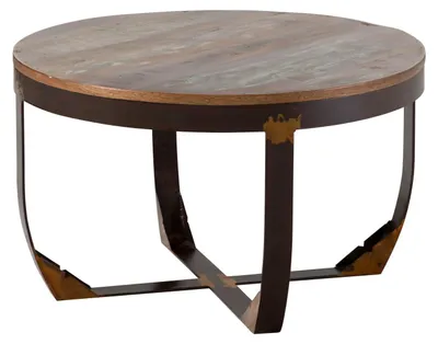 Immagine prodotto di MASSIVMOEBEL24 | tavolino da salotto in legno di Legno riciclato 75x75x45 multicolore laccato INDUSTRIAL #01
