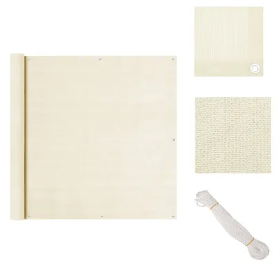 Obrázek produktu pro vidaXL Balkonová zástěna 120x600 cm HDPE krémová - Slunečníky a sluneční clony