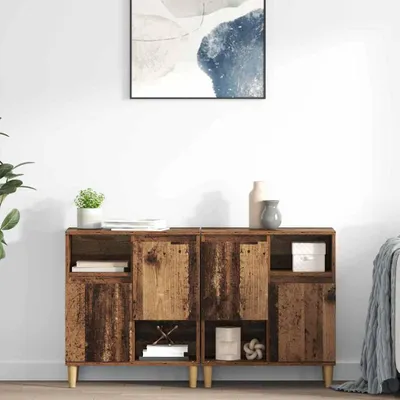 Zdjęcie produktu dla VidaXL Komody boczne, 2 sztuki, drewno z odzysku, 60 x 35 x 70 cm, płyta wiórowa