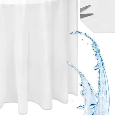 Produktbild von Einweg-Plastikdecke Weiß 137 × 274 cm – Wasserdichte Tischdecke aus PEVA – Abwischbare Partytischdecke – Fleckschutz-Wachstuch für Gastronomie & Garte