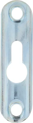 Produktbild von Linsen-Bettbeschlagplatte, 60 x 16 x 4 mm, 1 Schlüsselloch, Stahl verzinkt