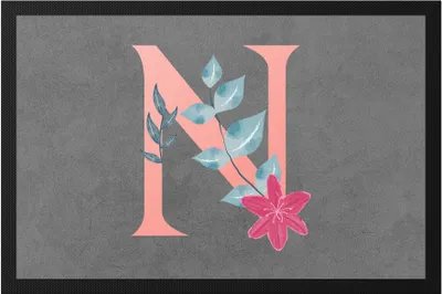 Produktbild von Buchstaben- N  mit Buchstabe Alphabet Monogramm Blumenmotiv Geschenkidee Anfangsbuchstabe