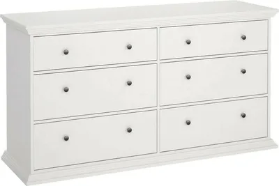 Image de Hibaru - Buffet, 163x52x88h cm Blanc, 6 Tiroirs