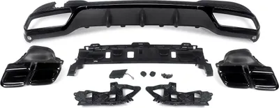 Immagine prodotto di Diffusore del paraurti posteriore Deluxe - Per Mercedes Classe E W212 (2014-2016) - Stile AMG E63 - Nero lucido - Accessori auto