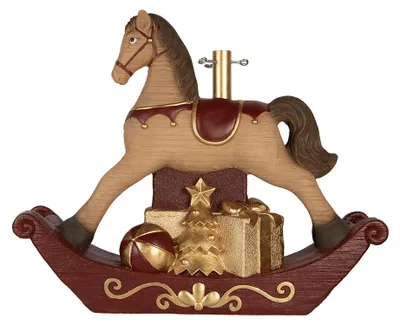 Productafbeelding van Clayre & Eef kerstboomstandaard, schommelpaard, 73x21x61 cm, bruin, keramiek