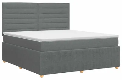 Produktbild von vidaXL Boxspringbett mit Matratze Dunkelgrau 140 x 190 cm Stoff