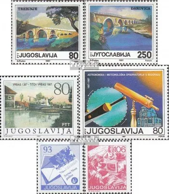 Produktbild von Briefmarken Jugoslawien 1987 Mi 2243-2244,2245,2246, 2255-2256 (kompl.Ausg.) postfrisch Alte Brücken
