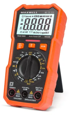Produktbild von Digitales Multimeter mit Batterietester, Temperaturmessung und Arbeitsleuchte - NCV-Erkennung, Hintergrundbeleuchtung und Datenhaltefunktion [25223]