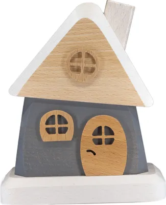 Produktbild von Holzwaren Egermann großes Räucherhaus - erzgebirgische Räucherdeko aus Holz - 15cm - 917 grau