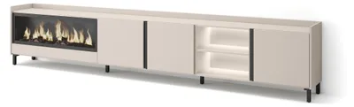 Immagine prodotto di Mobili TV effetto legno beige 315x35x61cm camino effetto fuoco XXL