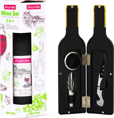Produktbild von Weinzubehör 3 tlg. Korkenzieher Weinset Weinöffner Geschenkset Weinaccessoires