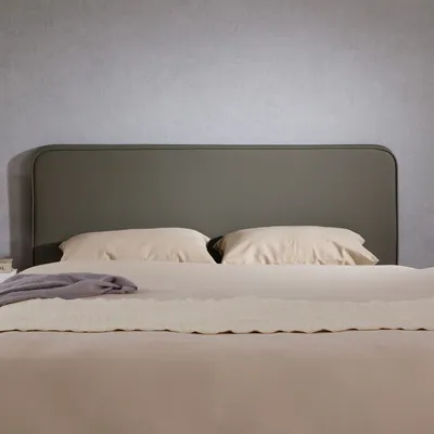 Produktbild von Kopfteil NAOFE gepolstert mit Wandbefestigung grau - Bettkopfteil 120 cm, headboard mit Kunstlederbezug für Einzelbett, Kopfende