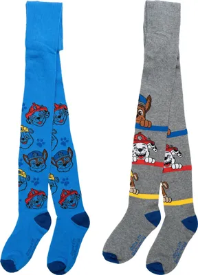 Produktbild von Paw Patrol Strumpfhose für Jungen - Kinder Strickstrumpfhose Kinderstrumpfhose Grau Blau (2er Pack) 122-128
