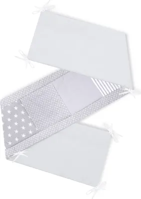 Produktbild von Amilian Bettumrandung Babybett Baby Kinder Nestchen Kantenschutz Bettnestchen Kopfumrandung für Laufstall Bettausstattung Bettschlange 180 cm