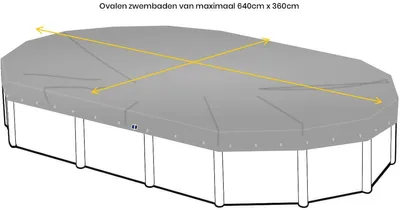 Produktbild von W'eau Pool Abdeckplane Oval 640 x 360 cm Robust Blau 700 x 420 cm