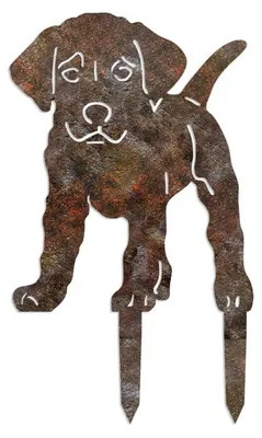 Image de Décoration de jardin Silhouette décorative en métal effet antique 40 x 33 cm peinte à la main