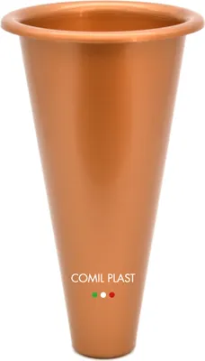 Produktbild von Comil Plast | Innenblumenhalter aus Kunststoff für Friedhofsvase Kupferfarbe | Durchmesser 9 cm, Höhe 16 cm., 16