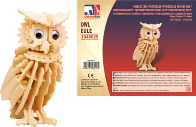 Produktbild von Holz 3D Puzzle - Eule