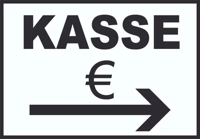 Produktbild von Kasse rechts Schild A4 (210x297mm)