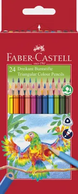 Produktbild von FABER-CASTELL Dreikant-Buntstifte 24er Etui