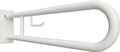 Produktbild von BELP Stützklappgriff in U-Form mit Toilettenpapierhalter Eisen Weiß 100x250x916 mm, 120 kg Traglast für Bad & WC >> zum Bohren