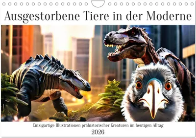 Produktbild von Ausgestorbene Tiere in der Moderne (Wandkalender 2026 DIN A4 quer), CALVENDO Monatskalender