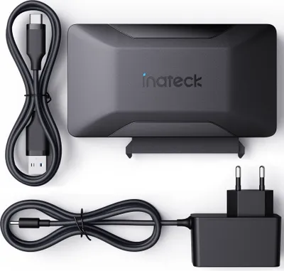 Produktbild von Inateck SATA USB Adapter, USB 3.2 Gen 2 Festplattenadapter für 2.5/3.5 Zoll SSD/HDD, 12V/2A Netzteil im Lieferumfang, bidirektionale Übertragung