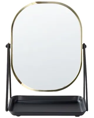 Produktbild von BELIANI Schminkspiegel Gold Metall 20 x 22 cm Frisiertisch doppelseitiger Vergrößerungsspiegel Dekorativ