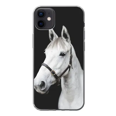 Produktbild von MuchoWow® Handyhülle Schutzhülle Hülle für iPhone 12 mini Pferd - Halfter - Weiß Silikon Softcase Handy Hülle - Bild