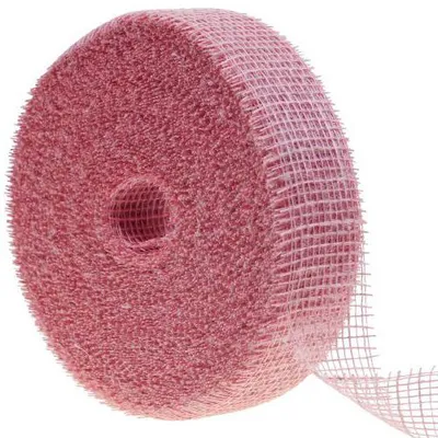 Produktbild von Juteband Netzband Tischband Dekoband Jute Hellrosa 5cm x 40m Boho Deko nachhaltig