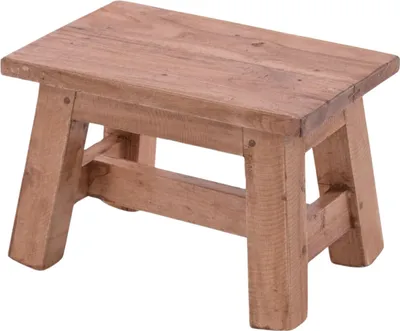 Produktbild von LS-LebenStil Vintage Teak Holz Fuß-Hocker Braun Natur 30cm Tritthocker Schemel Fußbank Fußschemel Sitzhocker Badhocker Blumenhocker Pflanzenhocker