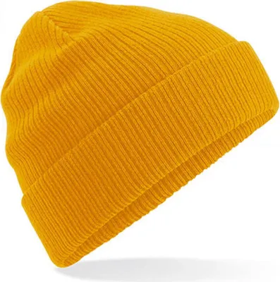 Image de Beechfield B50 | Bonnet homme en coton organique - Couleur : Mustard - Taille : One Size
