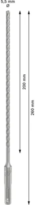 Immagine prodotto di vrták do kladiv SDS plus-5X, 5,5 x 200 x 260 mm