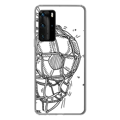 Produktbild von MuchoWow® Handyhülle Schutzhülle Hülle für Huawei P40 Pro Eine Illustration eines Fußballschusses ins Tor - Jungen - Mädchen - Kinder Silikon Softcase Handy Hülle - Schutz