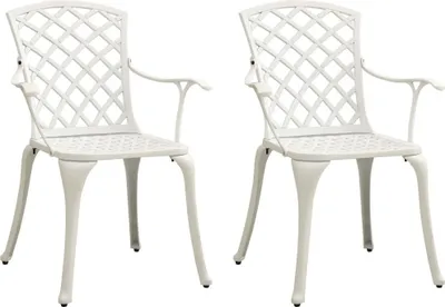 Produktbild von Möbel Outdoor Relaxsessel,Balkonstuhl Gartenstühle 2 Stk. Aluminiumguss Weiß DE54991