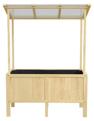 Obrázok produktu pre Vyvýšený záhradný box s krytom | Farba: prírodná | Rozmery: 60 x 110 x 152/140 cm