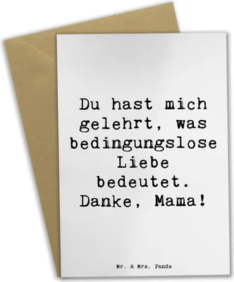 Produktbild von Mr. & Mrs. Panda Grußkarte Spruch Mama Liebe - Weiß - Geschenk, Herz, Danke sagen, einladungskarten, glückwunschkarten, Bedanken, Wertschätzung, osterkarten, Grußkarten